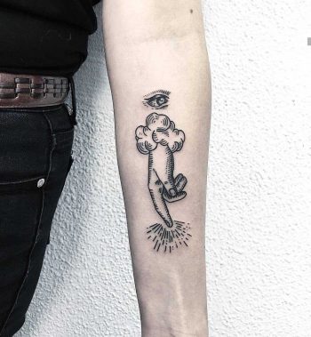 Hand from the clouds tattoo