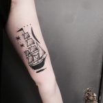Hanging ship tattoo