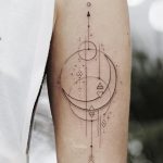 Impossibly thin line geometry tattoo