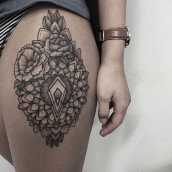 Mandala and flowers by Sasha Tattooing