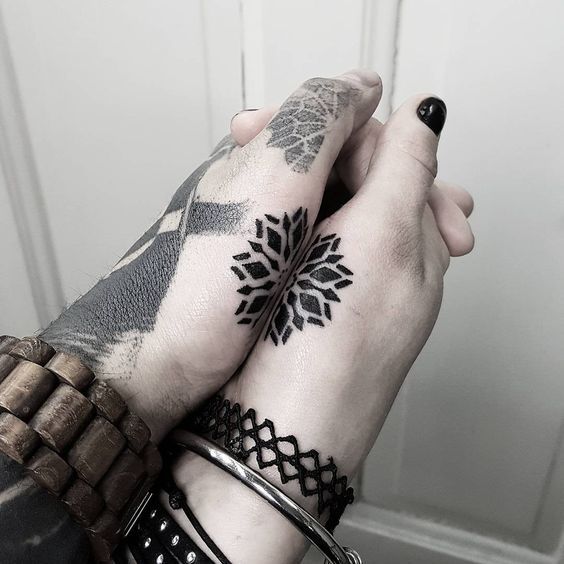 Matching little mandala tattoo