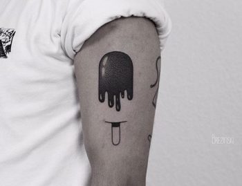 Melting popsicle tattoo by Ilya Brezinski