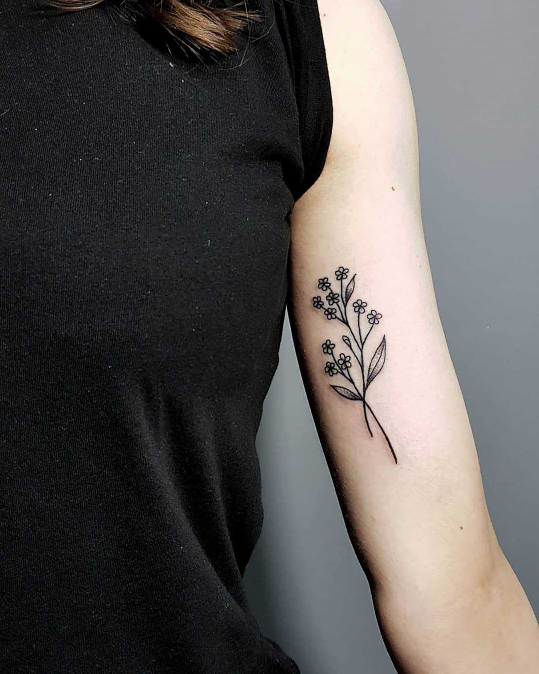 Minimalist forget-me-not tattoo - Tattoogrid.net