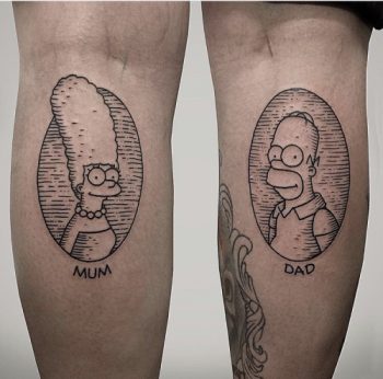 Mum and dad tattoos by Thomas Bates