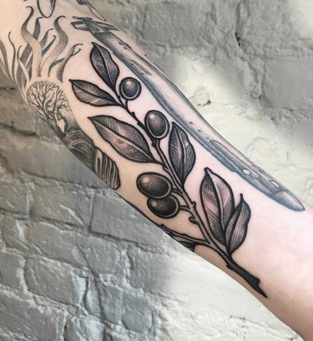 Olive branch by Sasha Tattooing