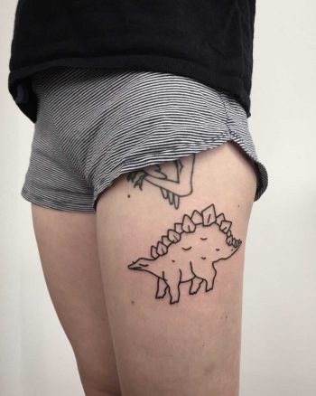 Outline dino tattoo