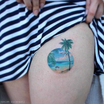 Paradise landscape tattoo