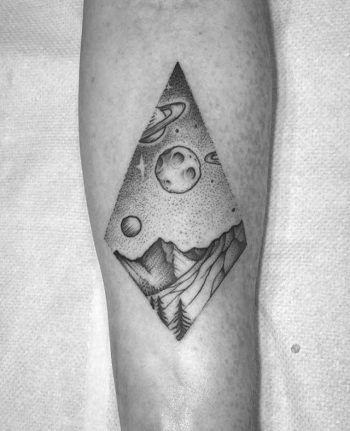 Planets over the mountains by Tom Tom Tatts