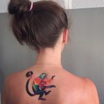 Polygonal colorful monkey tattoo