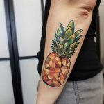 Polygonal pineapple tattoo by Nastia Zlotin