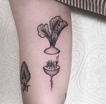 Radish bomb by Eve Does Tattoos