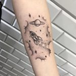 Rocket in the space done at Kult Tattoo Fest