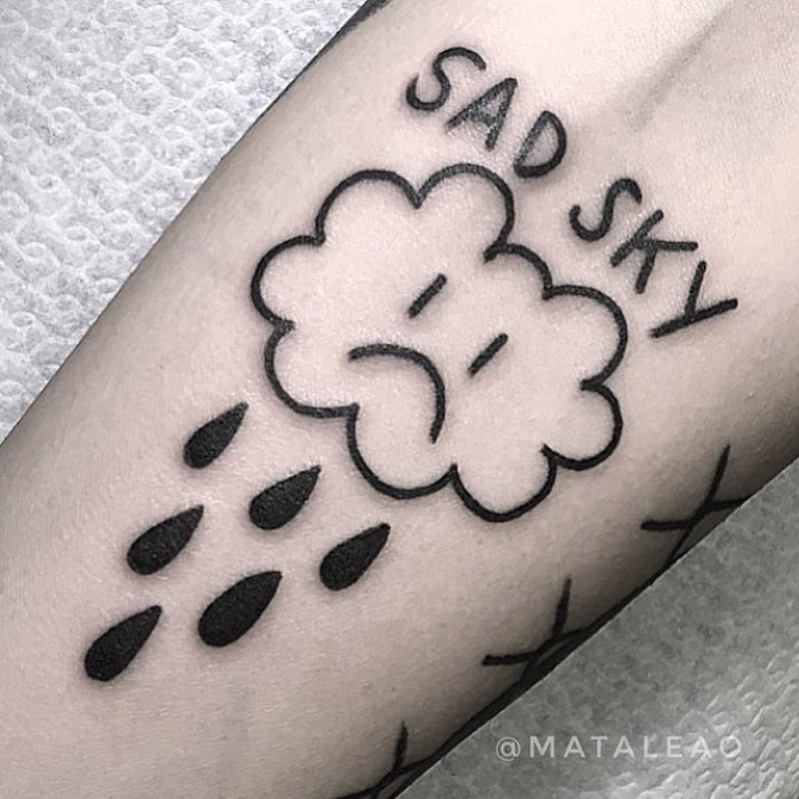 Sad sky tattoo by Jay Lester