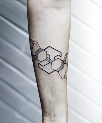 Simple hexagon tattoos