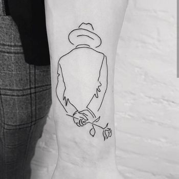 Sketchy man with a rose