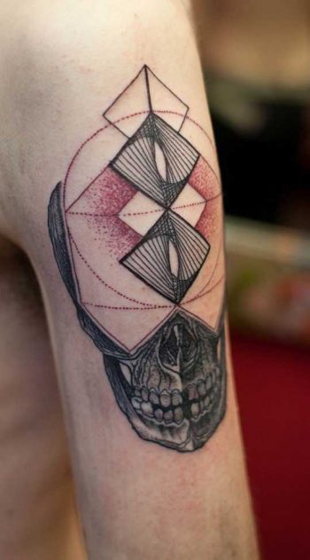 Skull geometry tattoo