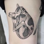 Sleeping greyhound tattoo by Monkey Bob