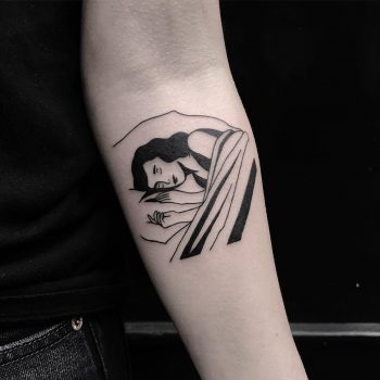 Sleeping woman tattoo