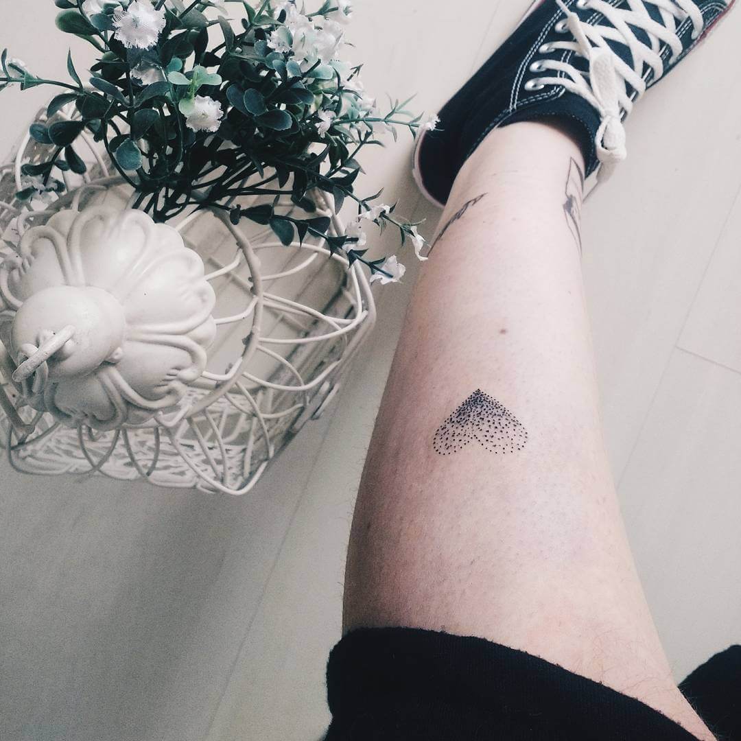 Small dot-work heart tattoo