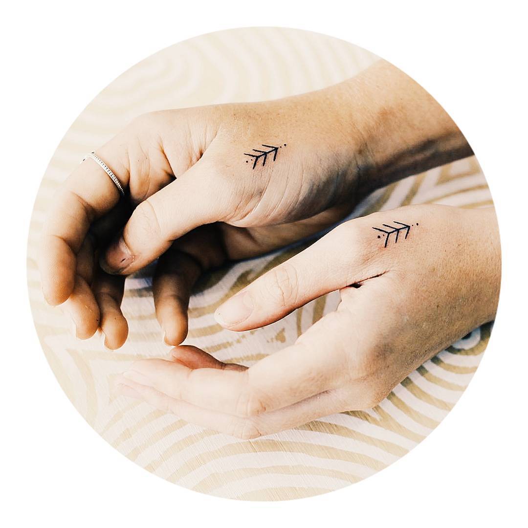 Small stick and poke tattoos by Kate