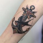 Swallow and anchor tattoo by Adri Maluquer