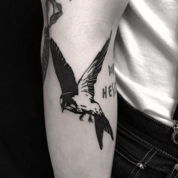 Swallow tattoo done at BK Ink Studio