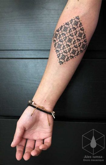 Tile pattern tattoo