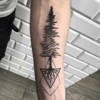 Tree with roots tattoo