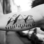 Triple mountain peak tattoo