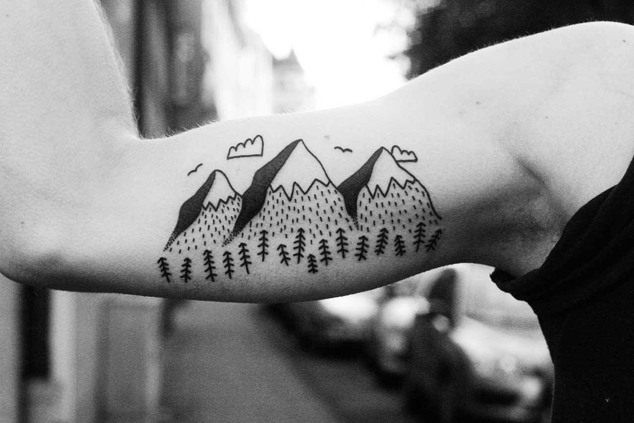 Triple mountain peak tattoo