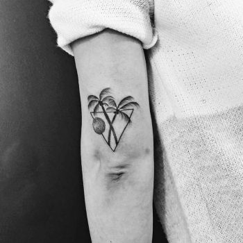 Two palm trees tattoo