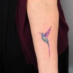 Watercolor colibri tattoo