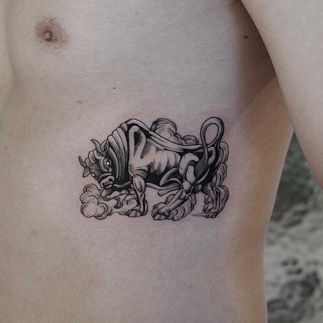 White Ox by Lee Jung-seob tattoo