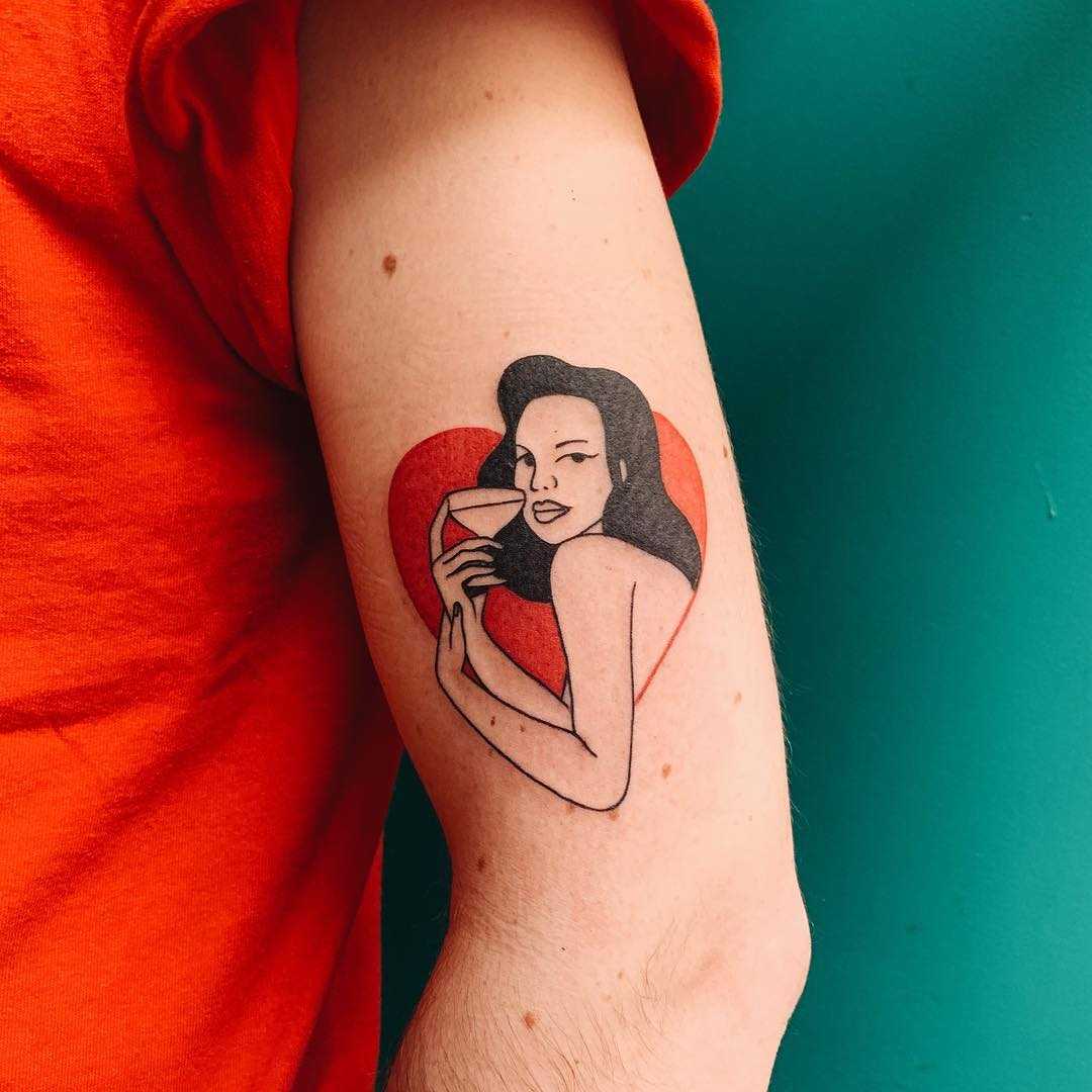 Woman in a heart tattoo