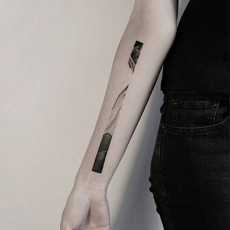 Abstract gradient tattoo by Roman Melnikov Plebey