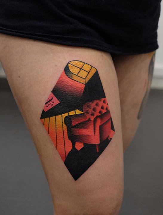 Armchair tattoo by Aleksy Marcinów