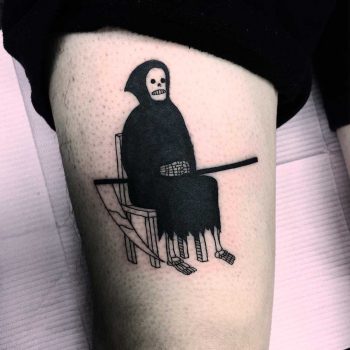 Awaiting grim reaper tattoo by Jen Wong