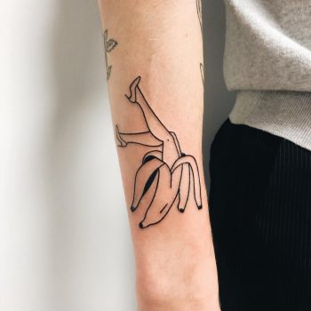 Banana peal done at Bonjour Tattoo Club