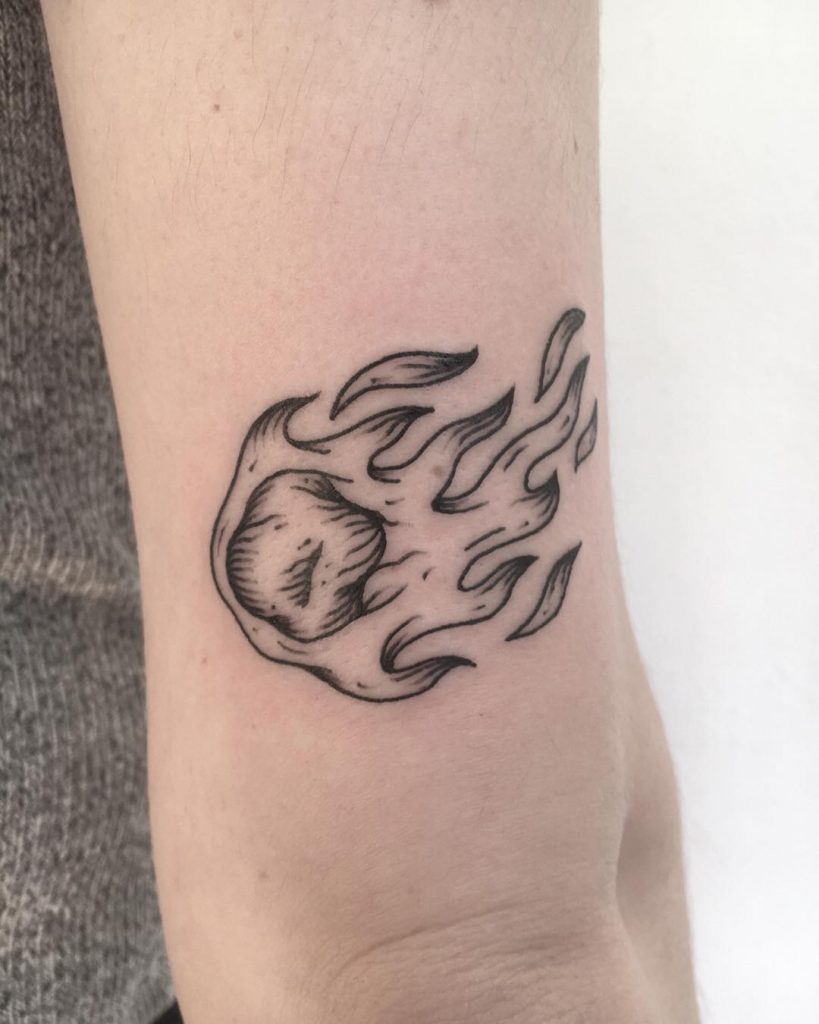 Burning comet tattoo