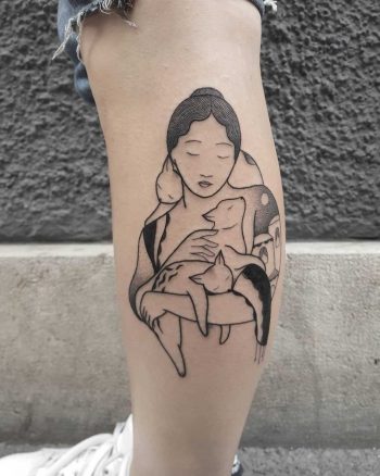 Cat lady tattoo