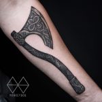 Celtic ax tattoo by Monkey Bob