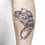Chameleon traveler tattoo by Sasha Tattooing