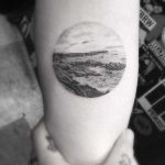 Circular landscape tattoo by Dr.Woo