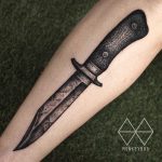 Classic knife tattoo by Monkey Bob