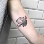 Cool brain tattoo on the arm