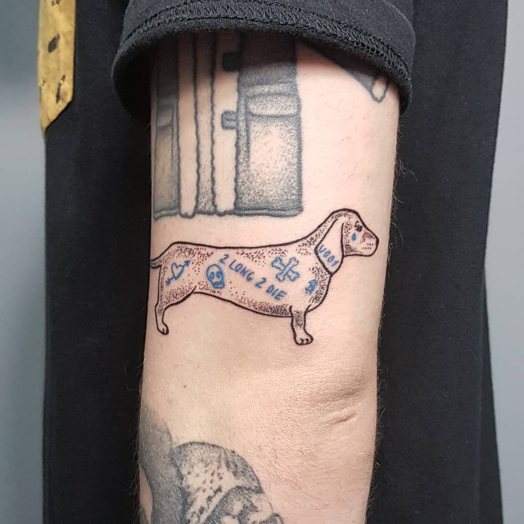 Cool dachshund tattoo