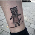 Cute cat tattoo by Warah Shite