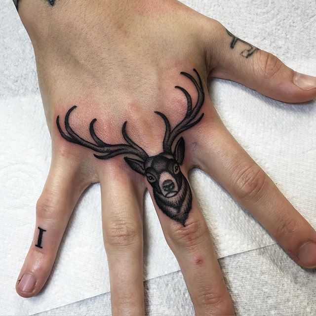 Deer tattoo by Jean Le Roux