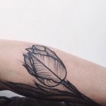 Dot-work flower tattoo by Anna Enola