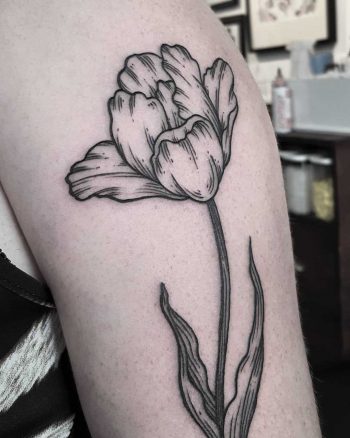 Fancy tulip tattoo